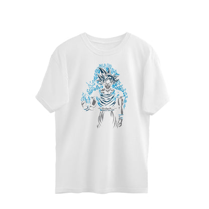anime warrior ultra instinct flames oversized graphic tee