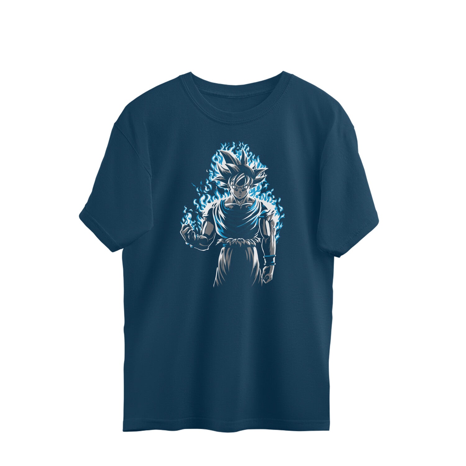 anime warrior ultra instinct flames oversized graphic tee