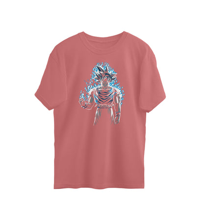 anime warrior ultra instinct flames oversized graphic tee