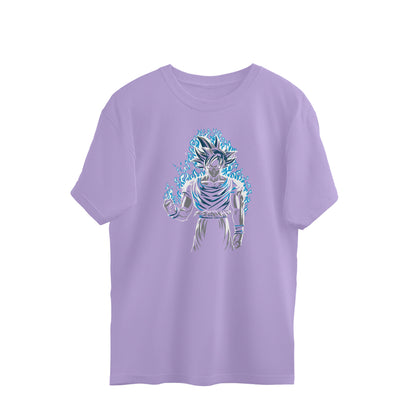 anime warrior ultra instinct flames oversized graphic tee