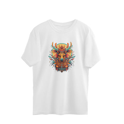 stag totem mandala oversized t shirt tribal art
