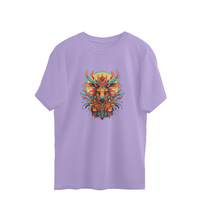 stag totem mandala oversized t shirt tribal art