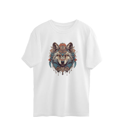 wolf totem mandala oversized graphic t shirt tribal art