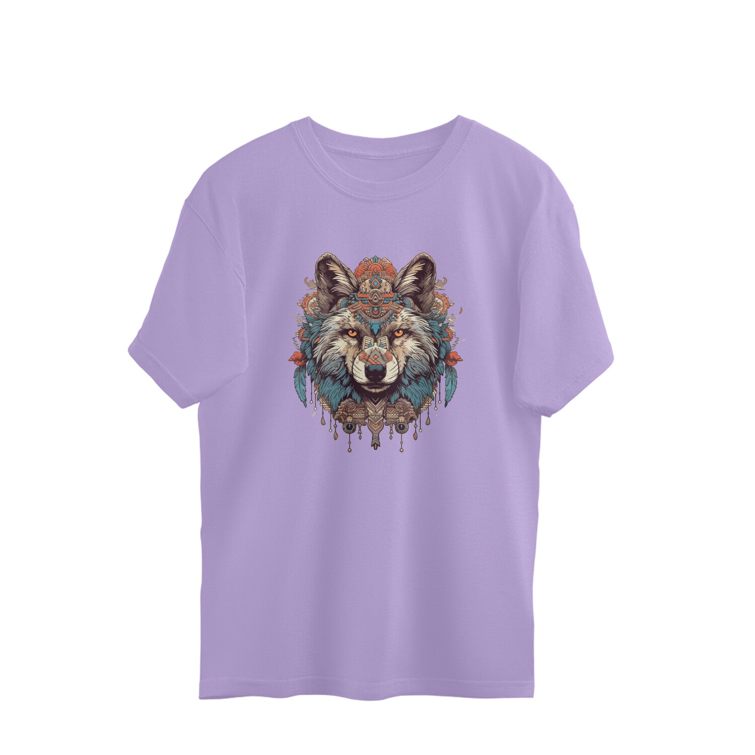 wolf totem mandala oversized graphic t shirt tribal art