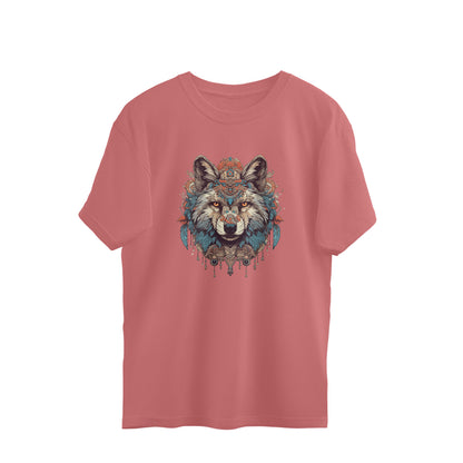 wolf totem mandala oversized graphic t shirt tribal art