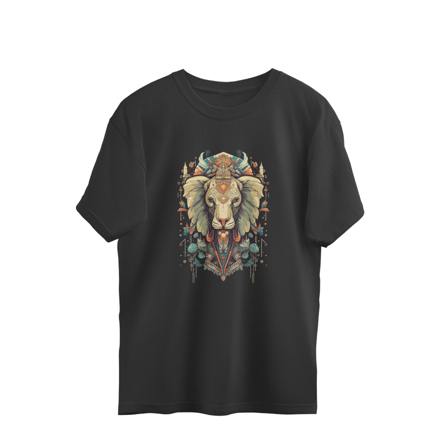 elephant totem mandala oversized graphic t shirt tribal art