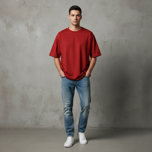 Essential Solid Color Tee: Red